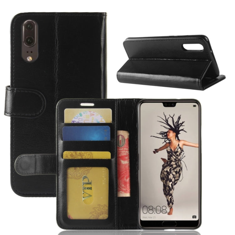 For Huawei P20 PU + TPU Crazy Horse Texture Horizontal Flip Leather Case with Wallet & Holder & Card Slots