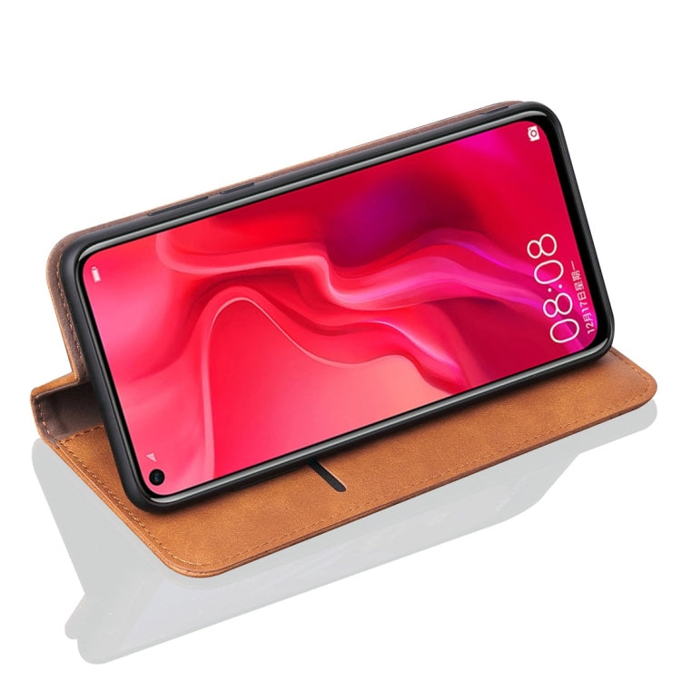 Casual Style Retro Crazy Horse Texture Horizontal Flip Leather Case for Huawei Nova 4, with Card Slots & Holder & Wallet