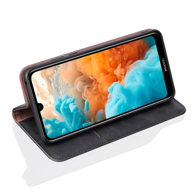 Casual Style Retro Crazy Horse Texture Horizontal Flip Leather Case for Huawei Y6 Pro / Enjoy 9e, with Card Slots & Holder & Wallet