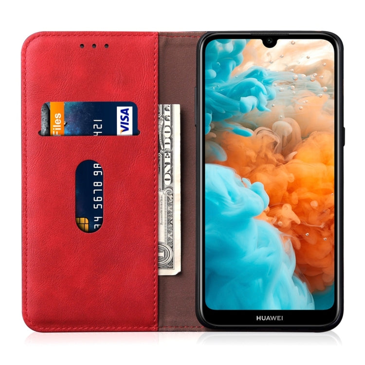 Casual Style Retro Crazy Horse Texture Horizontal Flip Leather Case for Huawei Y6 Pro / Enjoy 9e, with Card Slots & Holder & Wallet