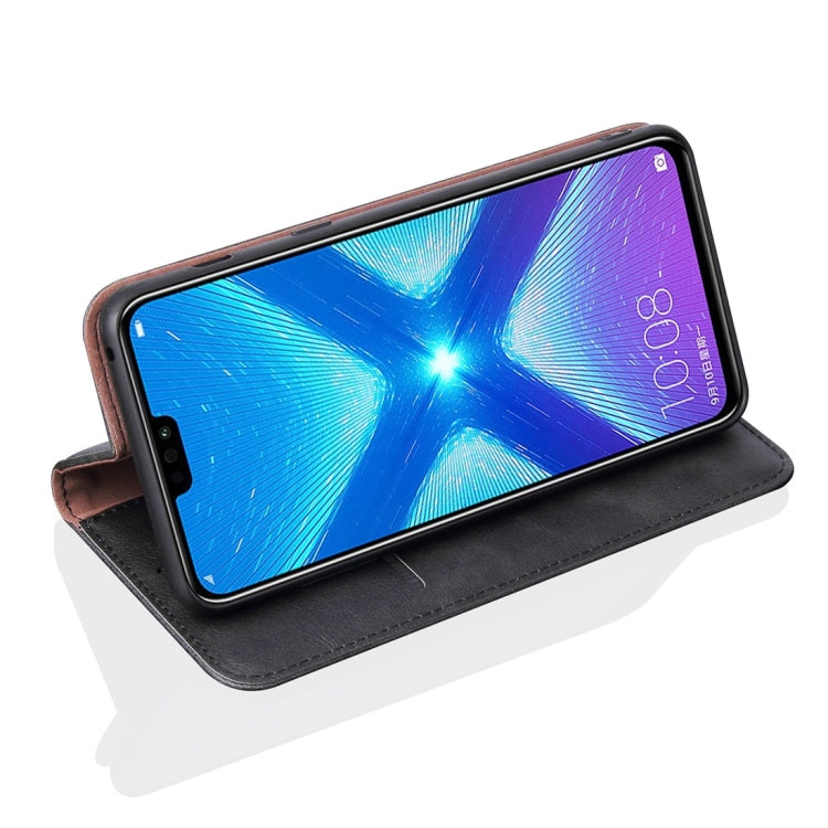 Casual Style Retro Crazy Horse Texture Horizontal Flip Leather Case for Huawei Honor 8X, with Card Slots & Holder & Wallet