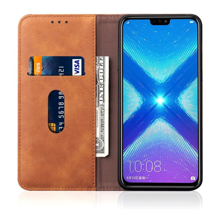 Casual Style Retro Crazy Horse Texture Horizontal Flip Leather Case for Huawei Honor 8X, with Card Slots & Holder & Wallet