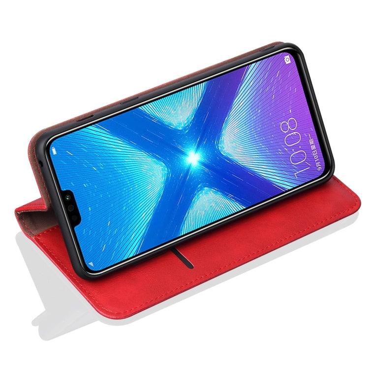 Casual Style Retro Crazy Horse Texture Horizontal Flip Leather Case for Huawei Honor 8X, with Card Slots & Holder & Wallet