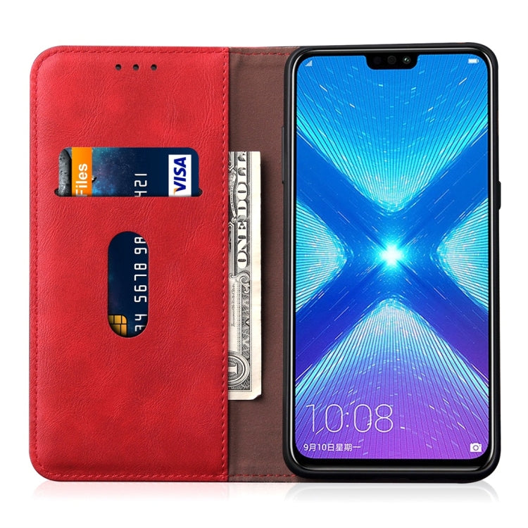 Casual Style Retro Crazy Horse Texture Horizontal Flip Leather Case for Huawei Honor 8X, with Card Slots & Holder & Wallet