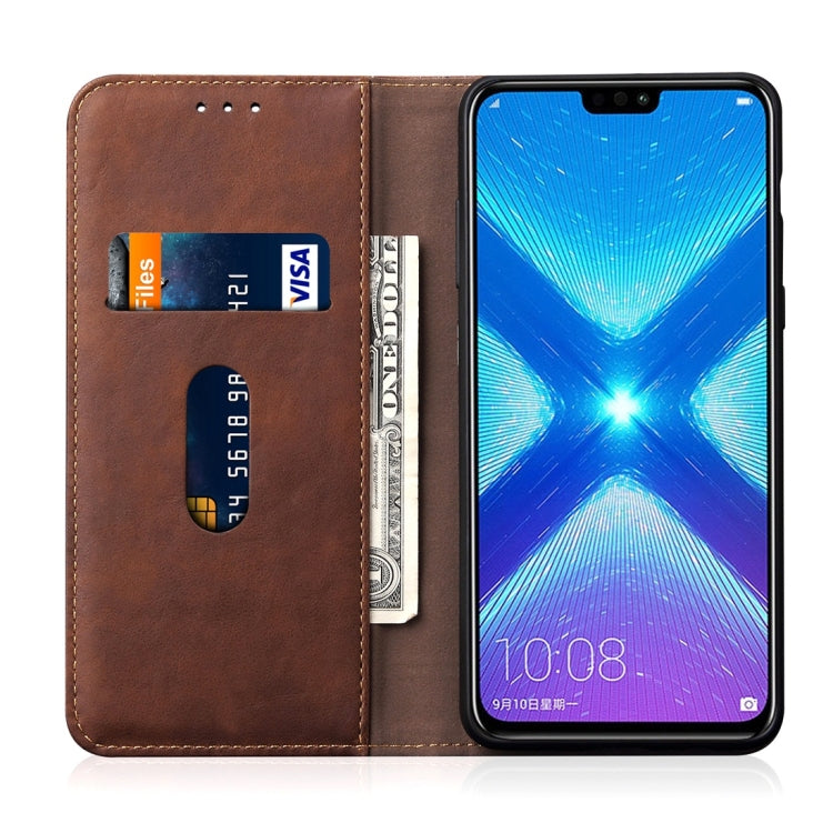 Casual Style Retro Crazy Horse Texture Horizontal Flip Leather Case for Huawei Honor 8X, with Card Slots & Holder & Wallet