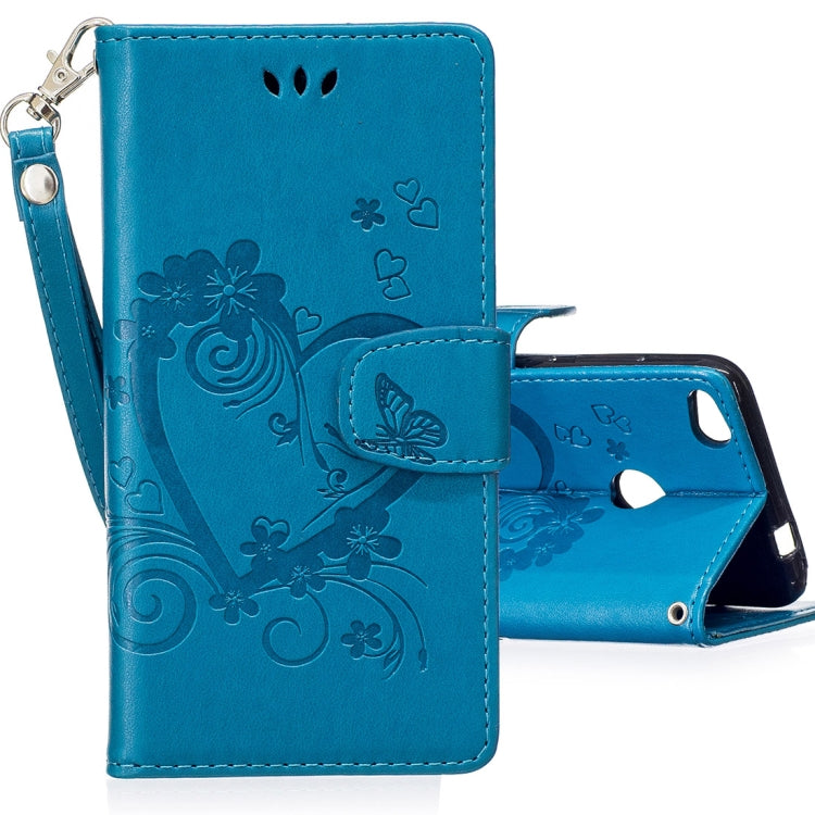 For Huawei P8 lite (2017) Pressed Flowers Butterfly Love Pattern Horizontal Flip Leather Case with Holder & Card Slots & Wallet & Lanyard