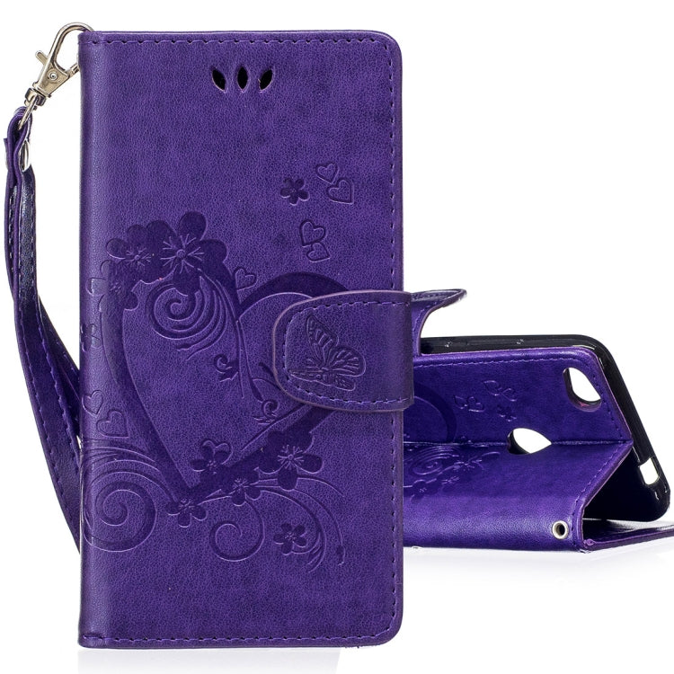 For Huawei P8 lite (2017) Pressed Flowers Butterfly Love Pattern Horizontal Flip Leather Case with Holder & Card Slots & Wallet & Lanyard