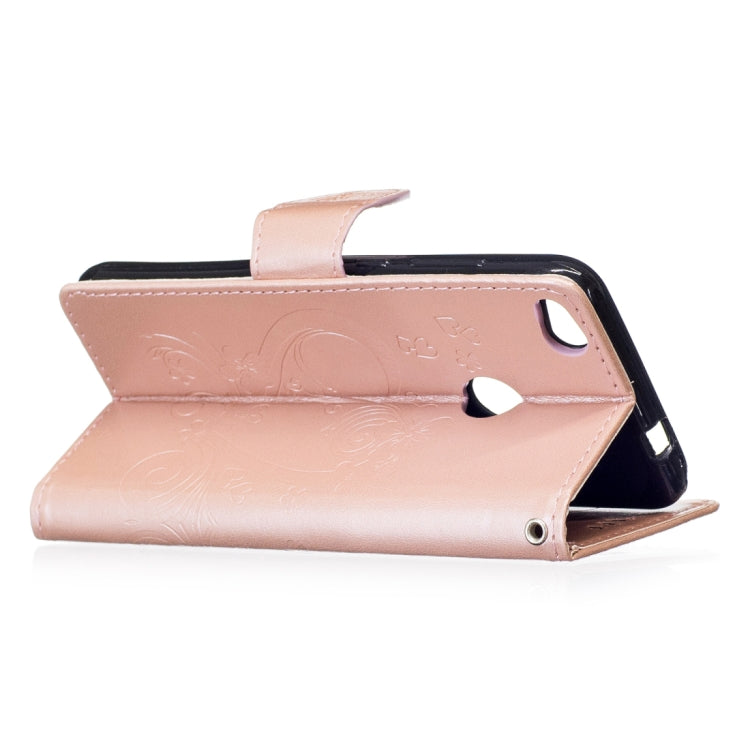 For Huawei P8 lite (2017) Pressed Flowers Butterfly Love Pattern Horizontal Flip Leather Case with Holder & Card Slots & Wallet & Lanyard