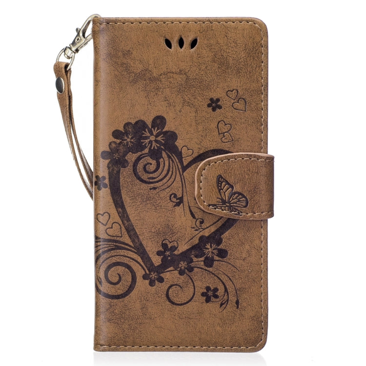 For Huawei P8 lite (2017) Pressed Flowers Butterfly Love Pattern Horizontal Flip Leather Case with Holder & Card Slots & Wallet & Lanyard