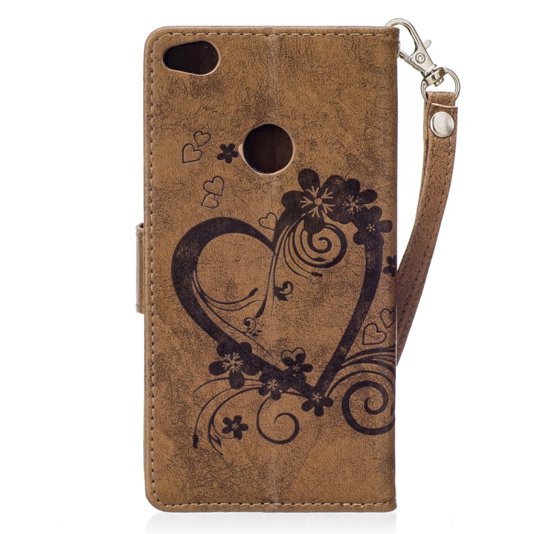 For Huawei P8 lite (2017) Pressed Flowers Butterfly Love Pattern Horizontal Flip Leather Case with Holder & Card Slots & Wallet & Lanyard