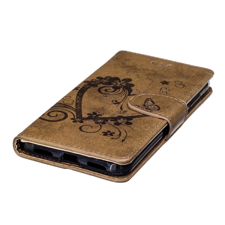 For Huawei P8 lite (2017) Pressed Flowers Butterfly Love Pattern Horizontal Flip Leather Case with Holder & Card Slots & Wallet & Lanyard
