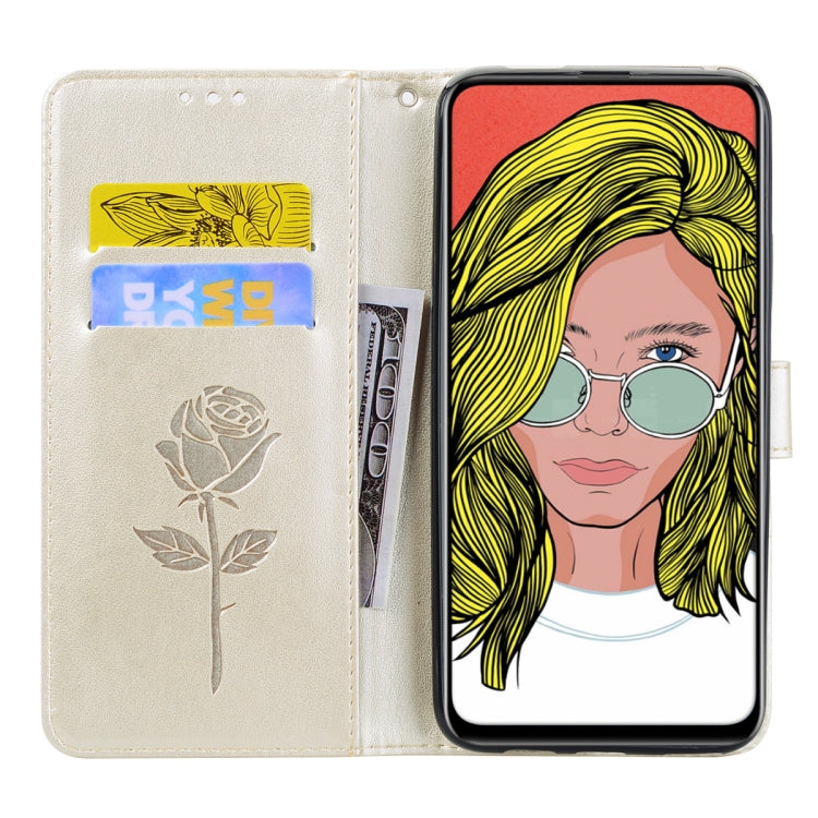 Rose Embossed Horizontal Flip PU Leather Case for Huawei P Smart Z, with Holder & Card Slots & Wallet