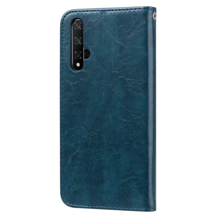 Business Style Oil Wax Texture Horizontal Flip Leather Case for Huawei Honor 20, with Holder & Card Slots & Wallet