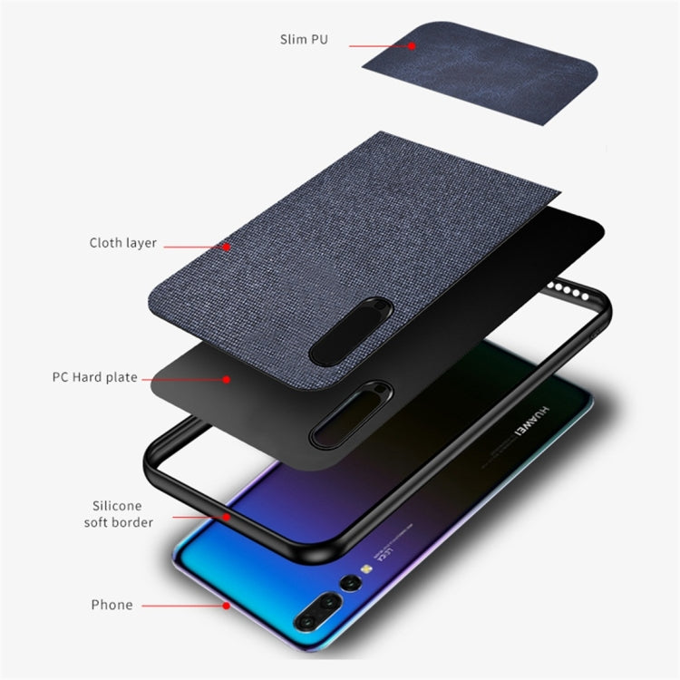Shockproof Splicing PU + Cloth Protective Case for Huawei P30