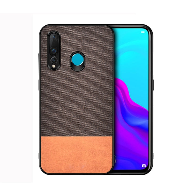 Shockproof Splicing PU + Cloth Protective Case for Huawei Enjoy 9s