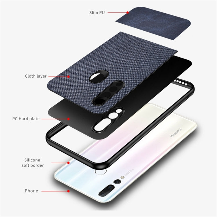 Shockproof Splicing PU + Cloth Protective Case for Huawei Enjoy 9s