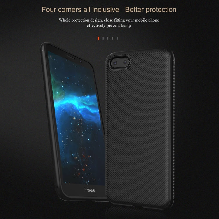 lenuo Leshen Series Stripe Texture TPU Case for Huawei Y5 Prime (2018)(Black)