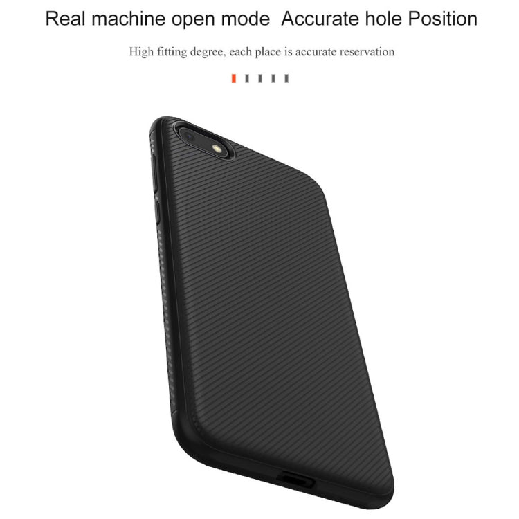 lenuo Leshen Series Stripe Texture TPU Case for Huawei Y5 Prime (2018)(Black)