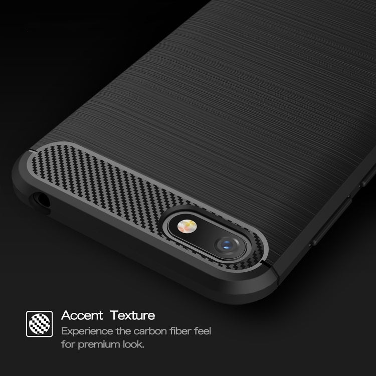 Brushed Texture Carbon Fiber Shockproof TPU Case for Huawei Y5 Prime (2018) / Honor 7s