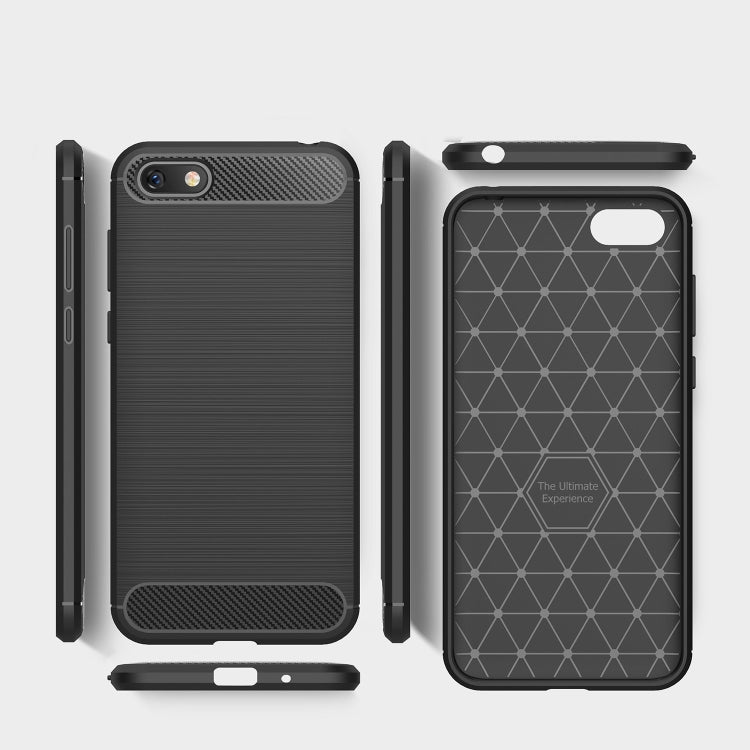 Brushed Texture Carbon Fiber Shockproof TPU Case for Huawei Y5 Prime (2018) / Honor 7s