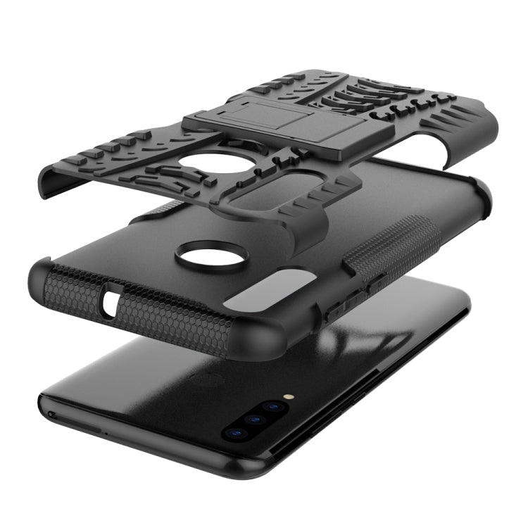 Tire Texture TPU+PC Shockproof Case for Huawei P Smart+ 2019, with Holder