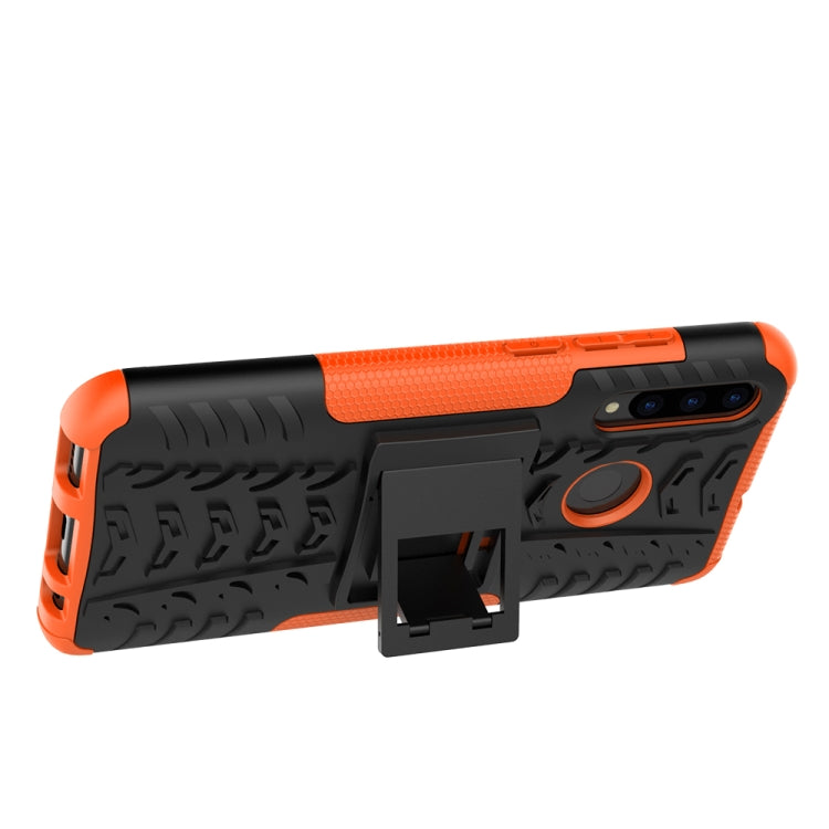 Tire Texture TPU+PC Shockproof Case for Huawei P Smart+ 2019, with Holder