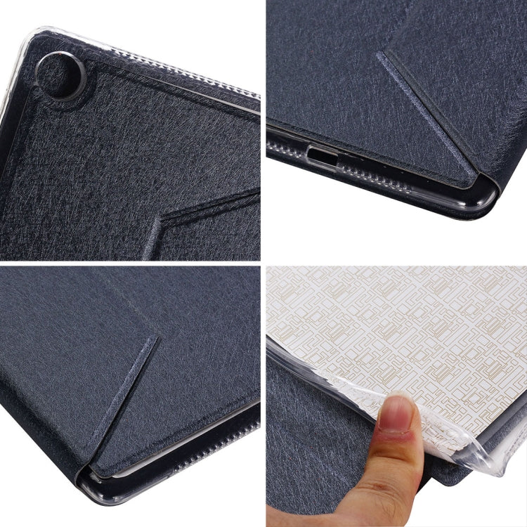 For Huawei MediaPad M5 8.4 inch Silk Texture Horizontal Flip PU Leather Case with Holder(Gold)