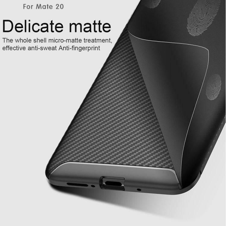 Beetle Shape Carbon Fiber Texture Shockproof TPU Case for Huawei Mate 20(Black)
