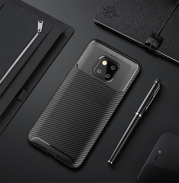 Beetle Shape Carbon Fiber Texture Shockproof TPU Case for Huawei Mate 20 Pro