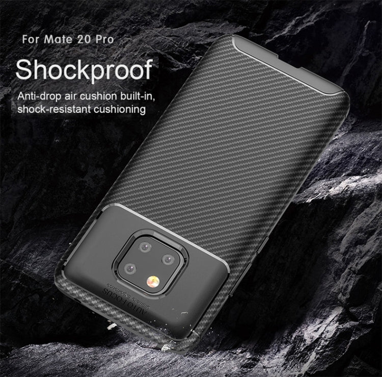 Beetle Shape Carbon Fiber Texture Shockproof TPU Case for Huawei Mate 20 Pro