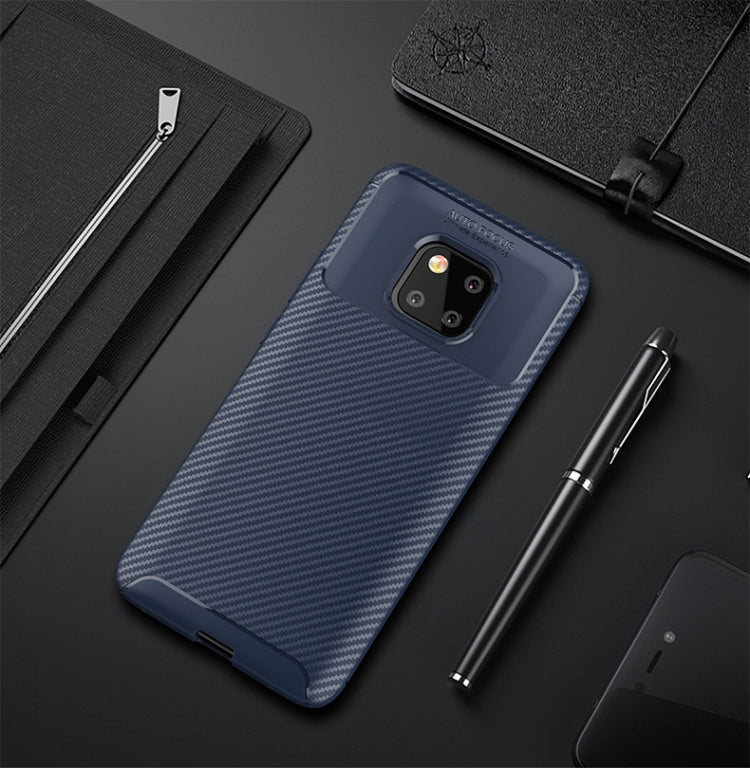 Beetle Shape Carbon Fiber Texture Shockproof TPU Case for Huawei Mate 20 Pro
