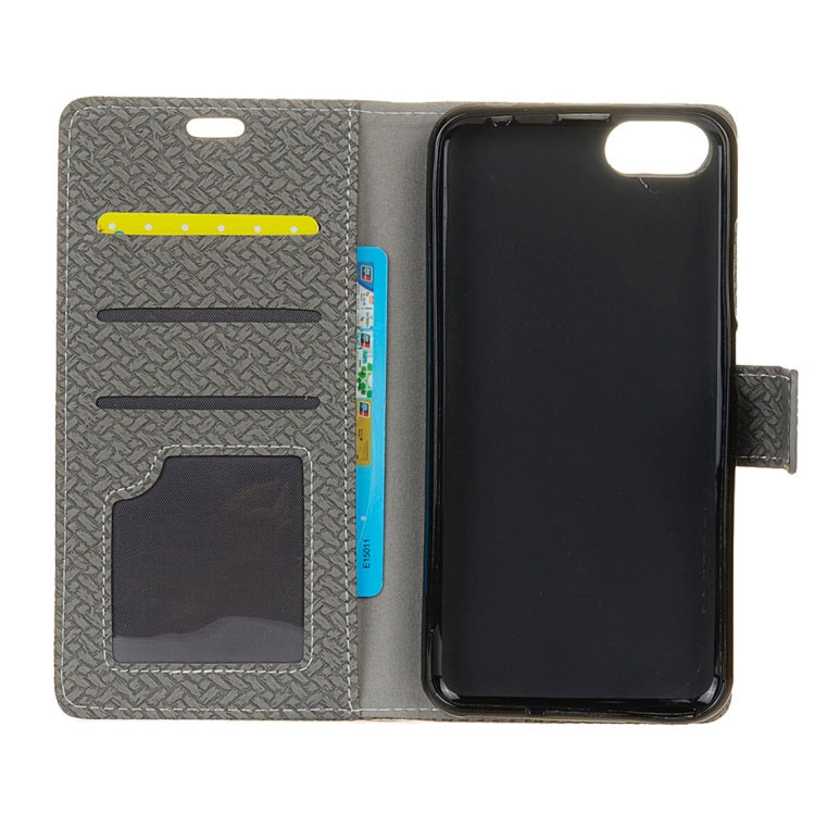 Knit Texture Horizontal Flip Leather Case for Huawei Y5 2018 / Y5 Prime 2018 / Honor 7S / Honor Play 7, with Holder & Card Slots & Photo Frame