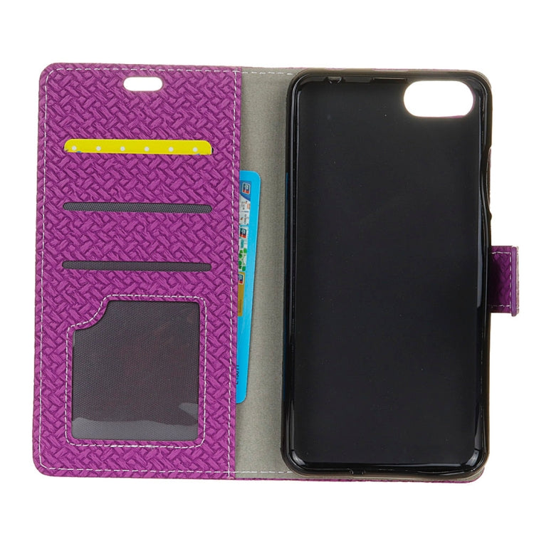 Knit Texture Horizontal Flip Leather Case for Huawei Y5 2018 / Y5 Prime 2018 / Honor 7S / Honor Play 7, with Holder & Card Slots & Photo Frame