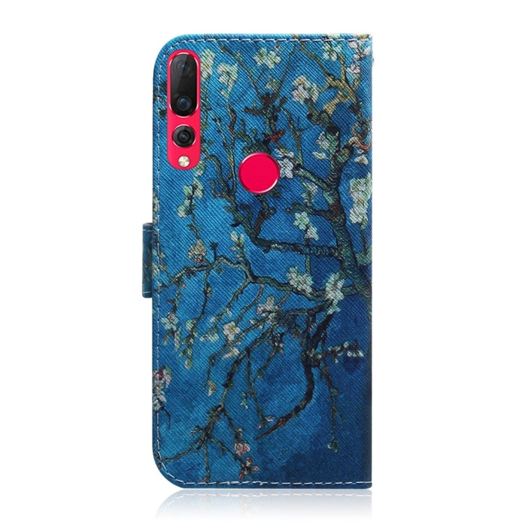 Apricot Flower Pattern Coloured Drawing Horizontal Flip Leather Case for Huawei Nova 4, with Holder & Card Slots & Wallet