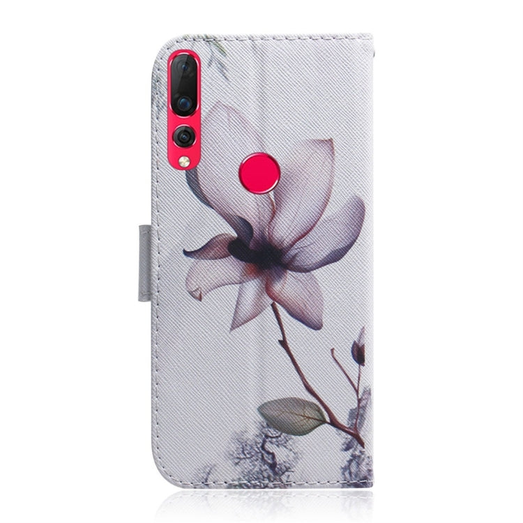 Magnolia Flower Pattern Coloured Drawing Horizontal Flip Leather Case for Huawei Nova 4, with Holder & Card Slots & Wallet