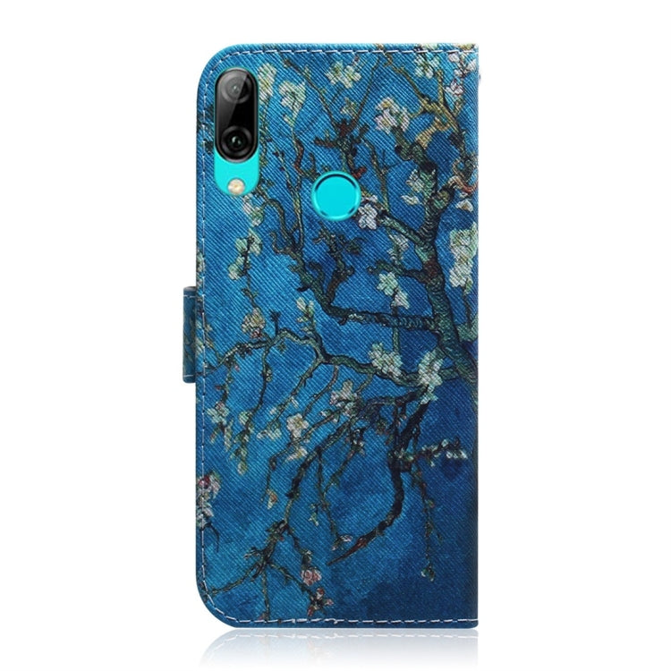 Apricot Flower Pattern Coloured Drawing Horizontal Flip Leather Case for Huawei P Smart (2019) / Honor 10 Lite, with Holder & Card Slots & Wallet