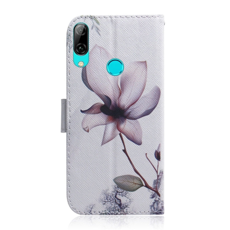 Magnolia Flower Pattern Coloured Drawing Horizontal Flip Leather Case for Huawei P Smart (2019) / Honor 10 Lite, with Holder & Card Slots & Wallet