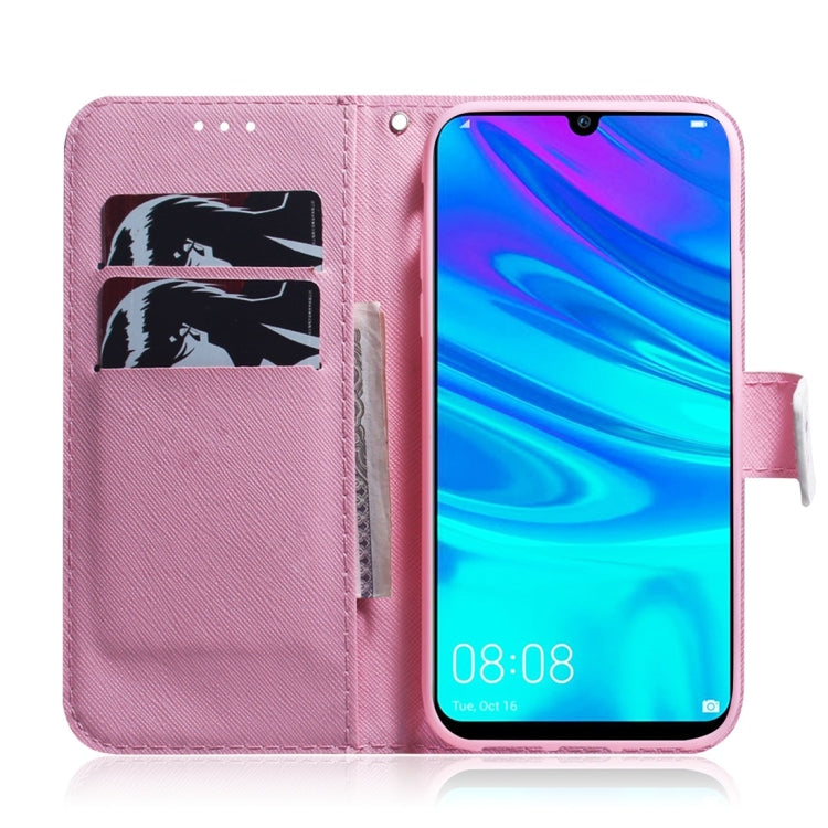 Magnolia Flower Pattern Coloured Drawing Horizontal Flip Leather Case for Huawei P Smart (2019) / Honor 10 Lite, with Holder & Card Slots & Wallet