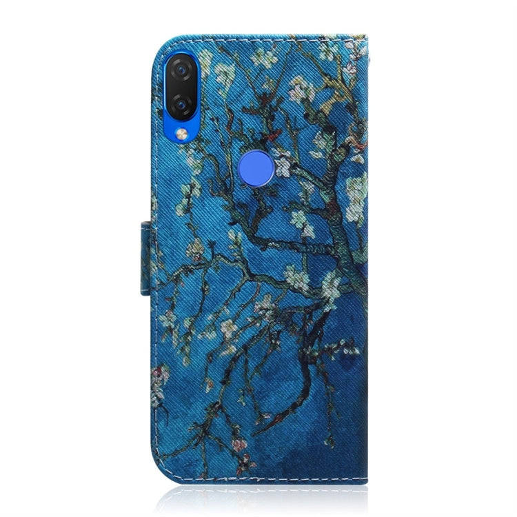 Apricot Flower Pattern Coloured Drawing Horizontal Flip Leather Case for Huawei P Smart+ 2019 / Nova 3i, with Holder & Card Slots & Wallet