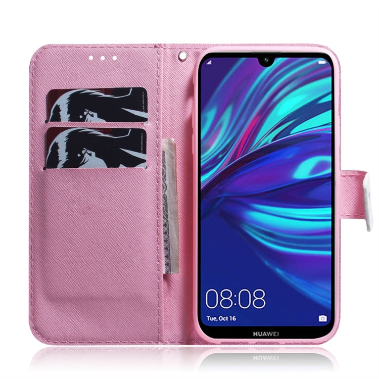 Magnolia Flower Pattern Coloured Drawing Horizontal Flip Leather Case for Huawei Y7 Prime (2019) / Y7 Pro (2019) / Enjoy 9, with Holder & Card Slots & Wallet