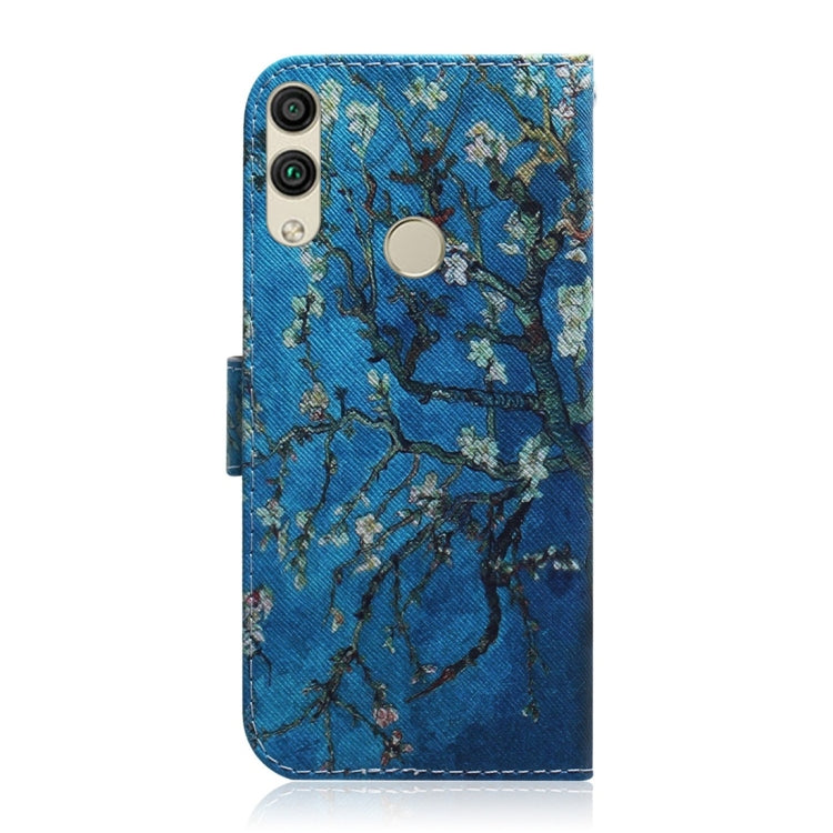 Apricot Flower Pattern Coloured Drawing Horizontal Flip Leather Case for Huawei Honor 8C, with Holder & Card Slots & Wallet
