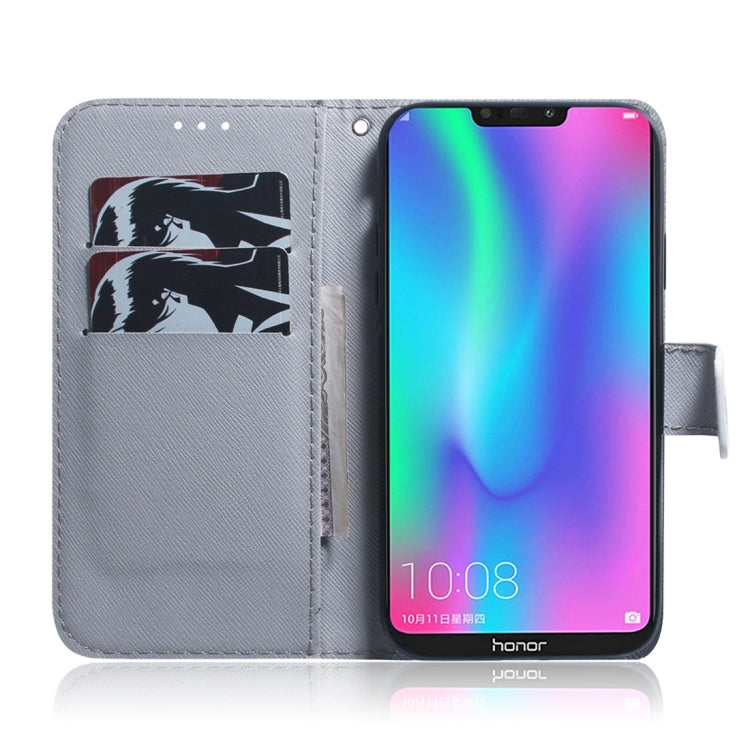 Apricot Flower Pattern Coloured Drawing Horizontal Flip Leather Case for Huawei Honor 8C, with Holder & Card Slots & Wallet