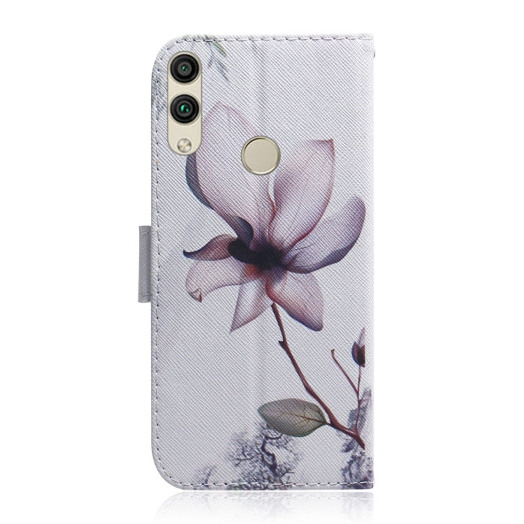 Magnolia Flower Pattern Coloured Drawing Horizontal Flip Leather Case for Huawei Honor 8C, with Holder & Card Slots & Wallet