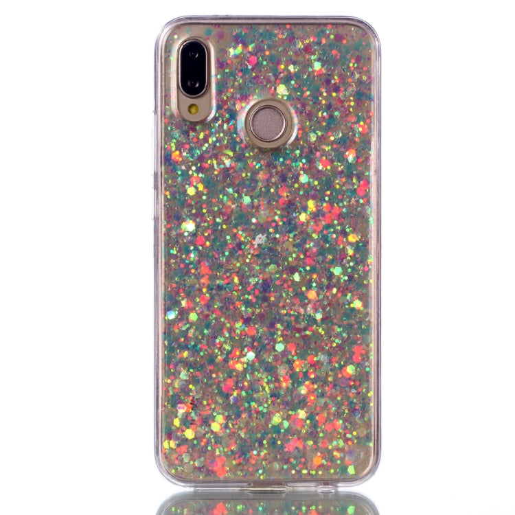 Colorful Glitter Powder Style Protective Soft Cover for Huawei P20 Lite / Nova 3e