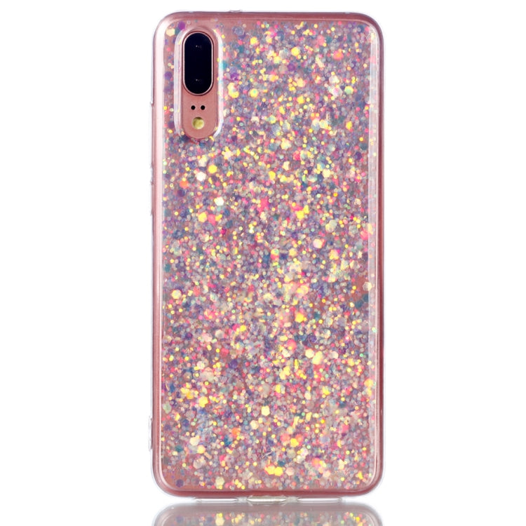 Colorful Glitter Powder Style Protective Soft Cover for Huawei P20