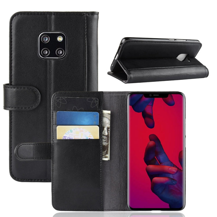 Horizontal Flip Genuine Leather Case for Huawei Mate 20 Pro, with Card Slots & Holder & Wallet