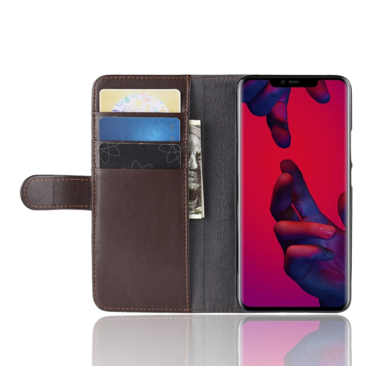 Horizontal Flip Genuine Leather Case for Huawei Mate 20 Pro, with Card Slots & Holder & Wallet