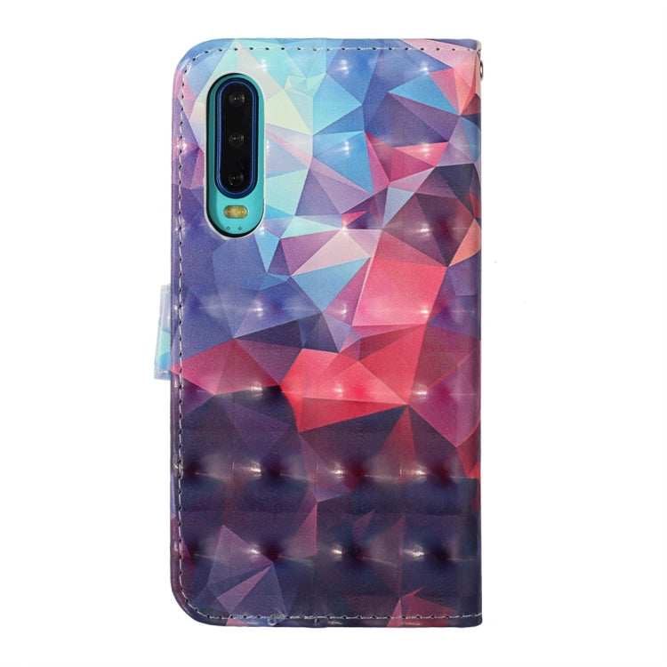 3D Color Lattice Pattern Colored Drawing Horizontal Flip Leather Case for Huawei P30, with Holder & Card Slots & Wallet & Lanyard