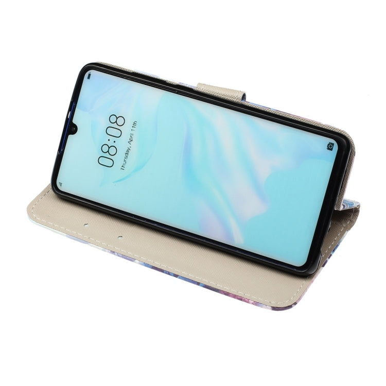 3D Color Lattice Pattern Colored Drawing Horizontal Flip Leather Case for Huawei P30, with Holder & Card Slots & Wallet & Lanyard