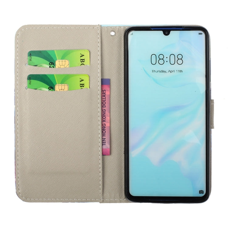 3D Color Lattice Pattern Colored Drawing Horizontal Flip Leather Case for Huawei P30, with Holder & Card Slots & Wallet & Lanyard
